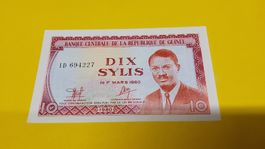 Guinea 10 Sylis Geldschein, 1. März 1960, Top