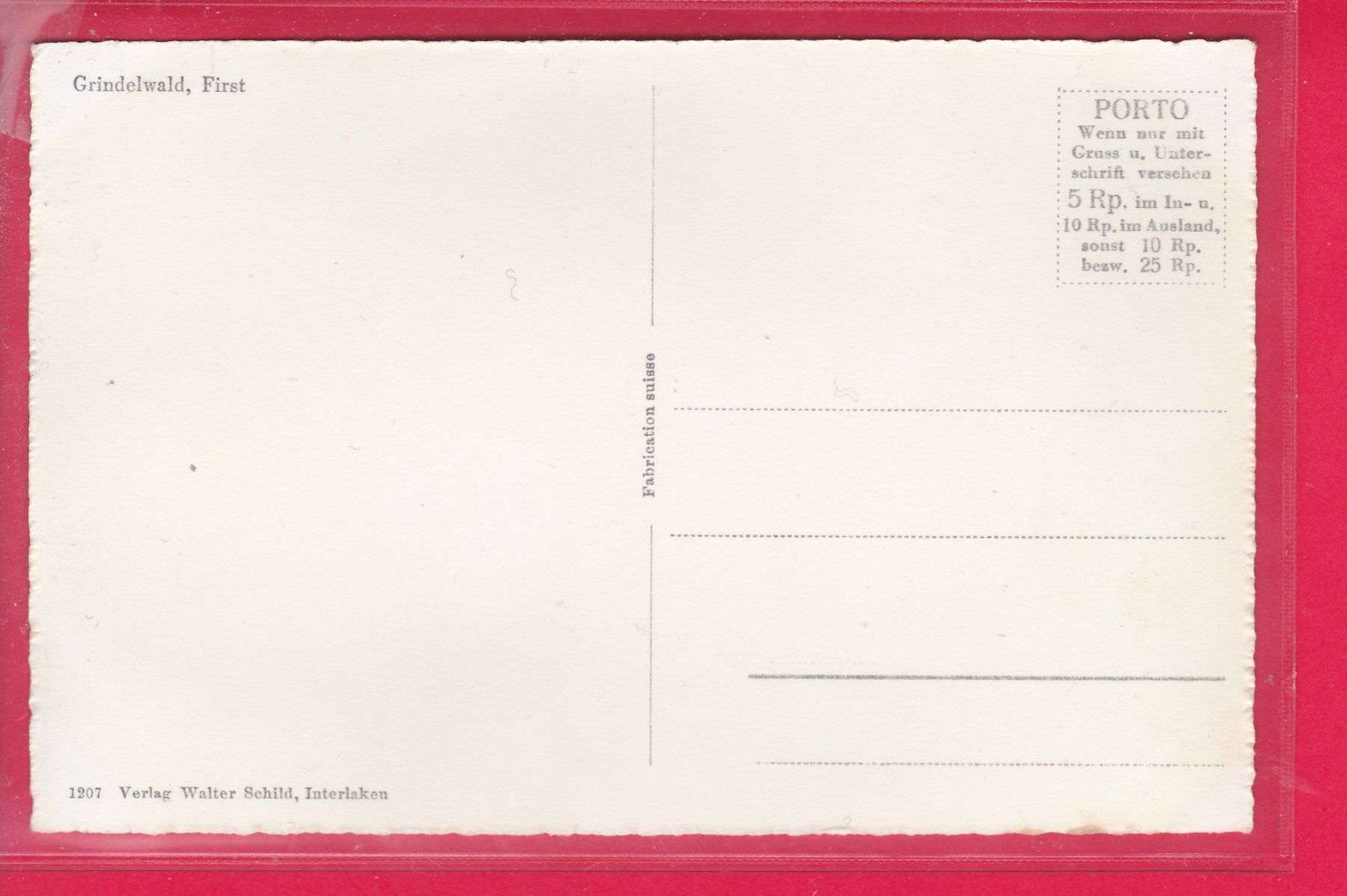 Cartoline postali: GRINDELWALD, FIRST – Usato da Oberrieden venduto da Gebirgsstelze 1