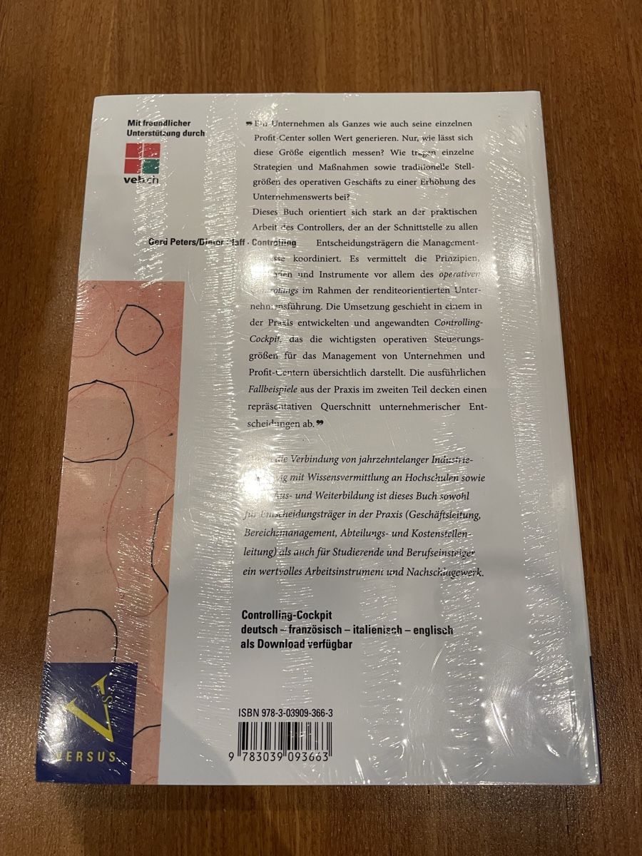 Libri: Controlling - Wichtigste Methoden und Techniken - 4. Aufl. – Nuovo e nell'imballaggio originale da Wädenswil venduto da VintageSalesCH 2
