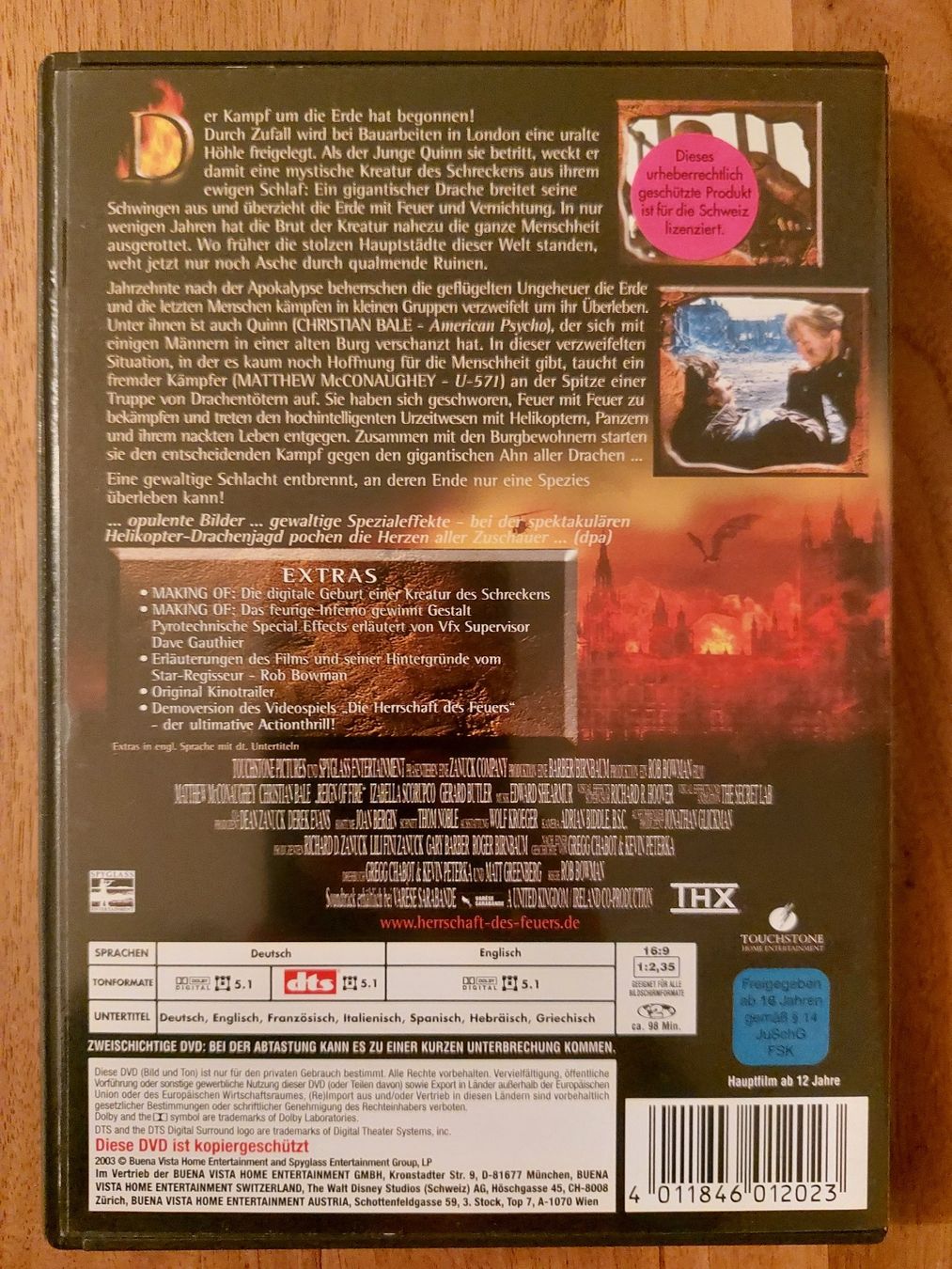 Tutti i DVDs: DVD - Die Herrschaft des Feuers – Usato da Rheinfelden venduto da FilmAuktion 1