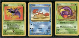 Vintage Pokémon Karte Fossil EN 2000 Lot of 3