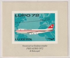 Flugpost-Vignette Luzern-Lupo 1972 ** postfrisch.