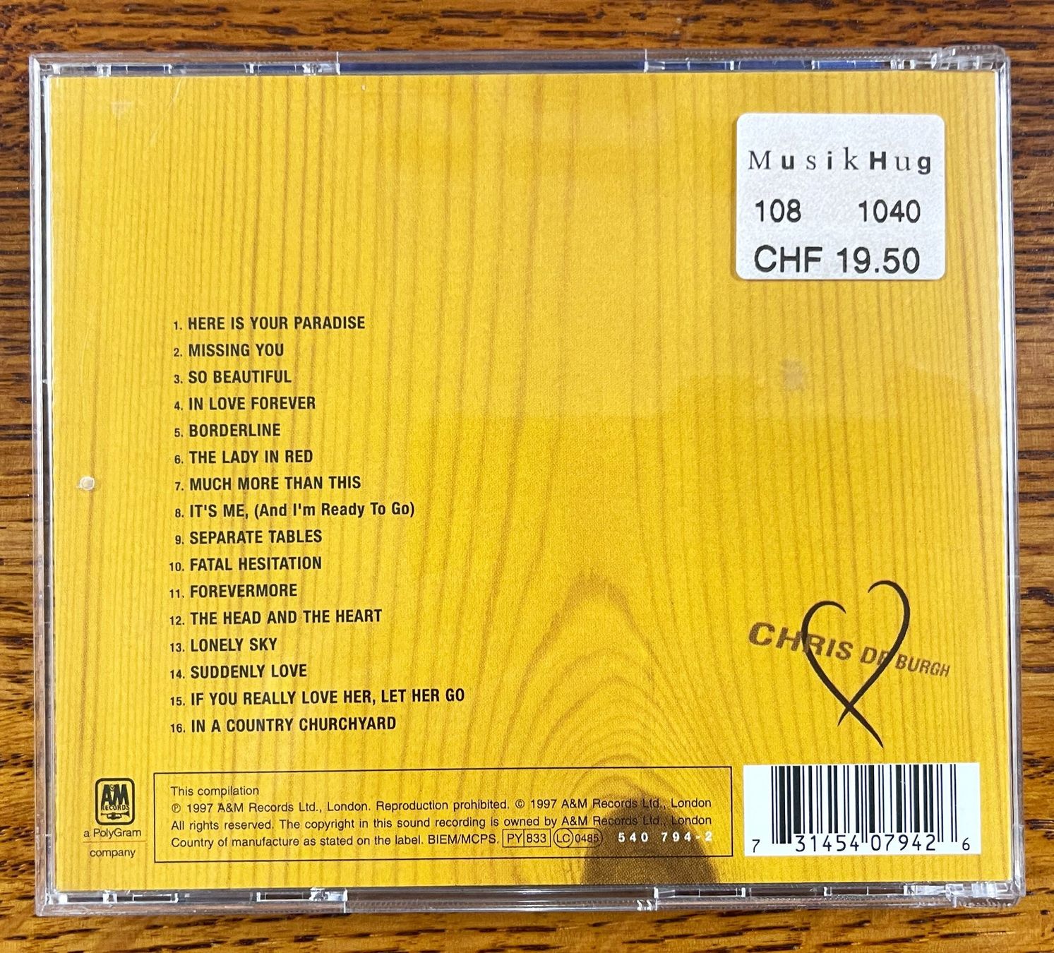 CD: CHRIS DE BURGH: The Love Songs CD – Usato da Oftringen venduto da Vucki 1