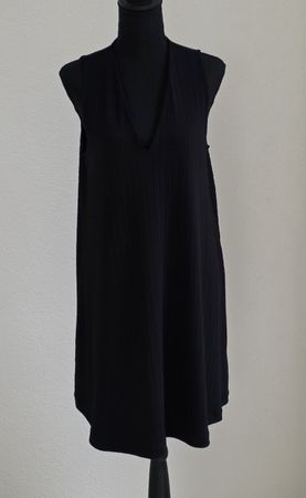Schwarzes Sommerkleid A-Linie V-Ausschnitt Gr L von C&A Neu
