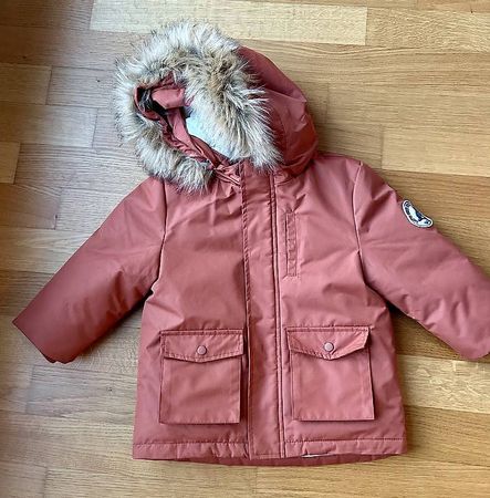 Winterparka Jacke braun-orange Gr. 98
