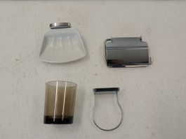 Badezimmer Zubehör Set Chrom Keramik Glas gebraucht