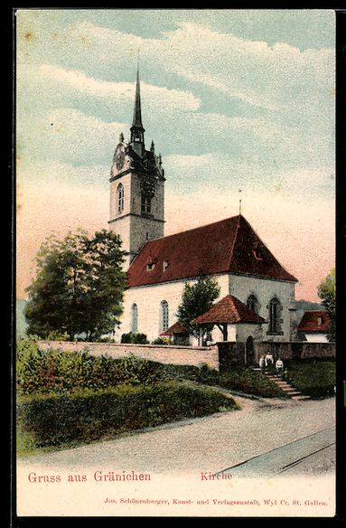 Cartoline postali: AK Gränichen, Partie bei der Kirche – Usato da Berlin venduto da bartko-reher