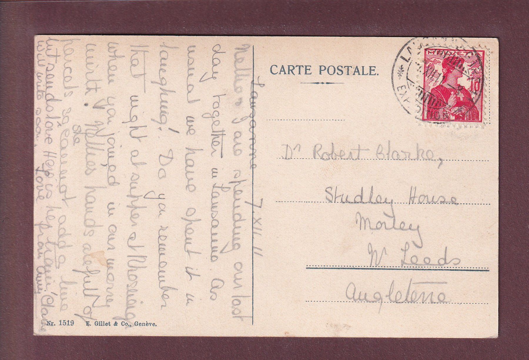 Cartoline postali: LAUSANNE - Ouchy - Le Quai - 1911 – Usato da Pully venduto da nicecards 1