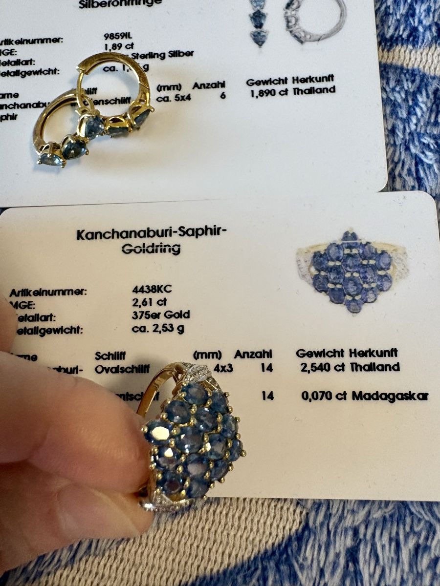 Catenine: Kanchanaburi-Saphir-Schmuck Set – Nuovo (secondo la descrizione) da Zürich venduto da nadin.nadin2 2