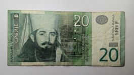 Serbien 20 Dinar Banknote, Rarität!