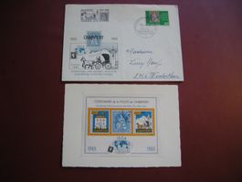 29.VIII.1965 CENTENAIRE  DE LA POSTE  CHAMPERY, MIT VIGNETTE