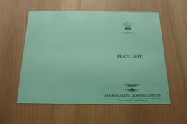 Aston Martin & Lagonda UK Preisliste 1.2.1982