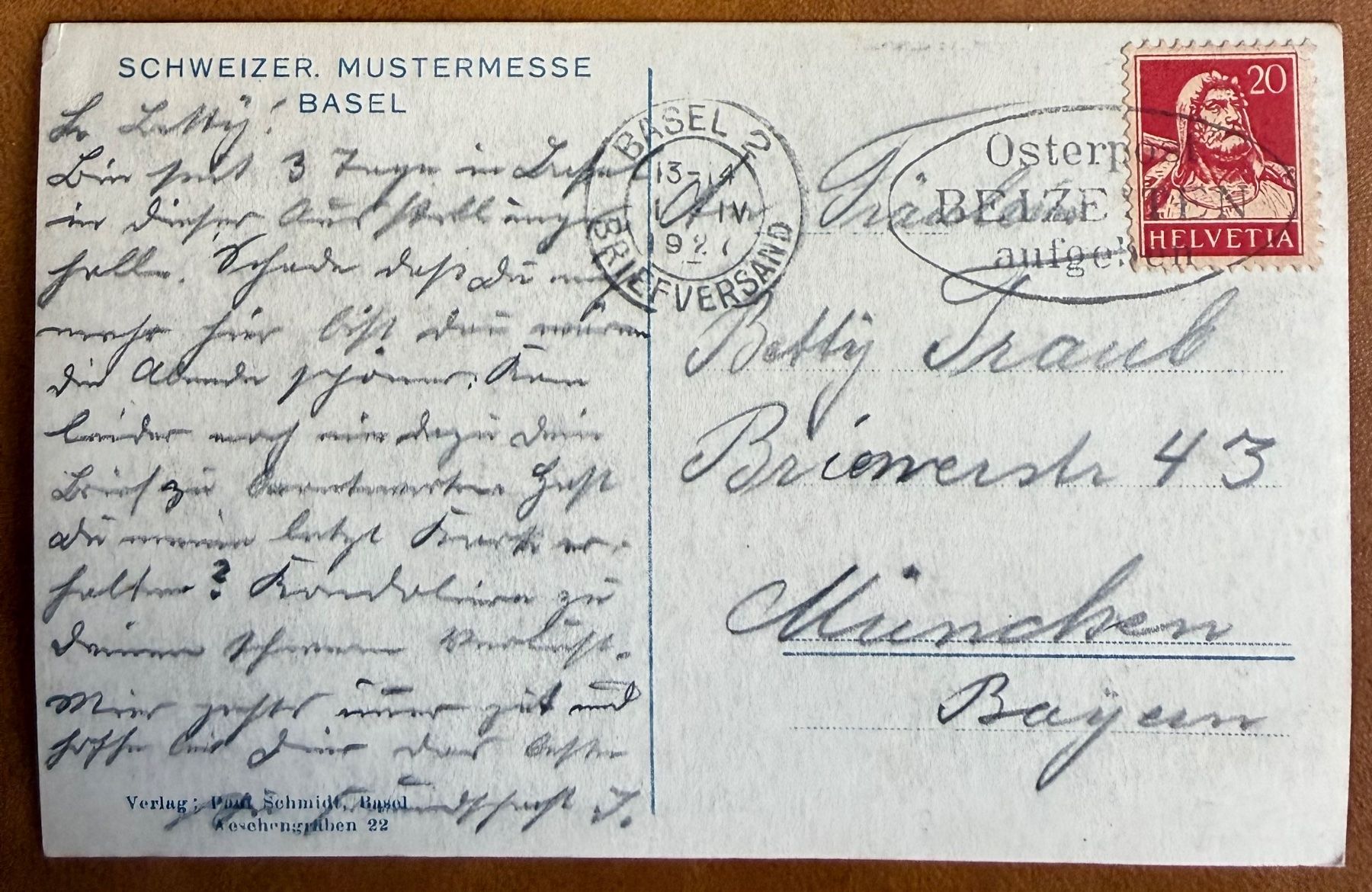 Cartoline postali: Basel - Mustermesse 1920 – Usato da Lutry venduto da Ediego 1