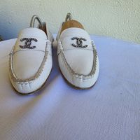 Elegante weiße Leder-Loafer Gr. 39