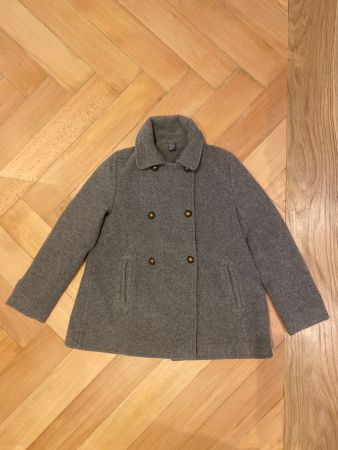 Grauer ZARA Wintermantel Gr.140 mit 40% Wolle