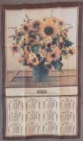Vintage Küchenhandtuch mit Kalender-Design aus 1989