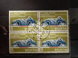 1964 grosser St.Bernhard Viererblock Vollstempel