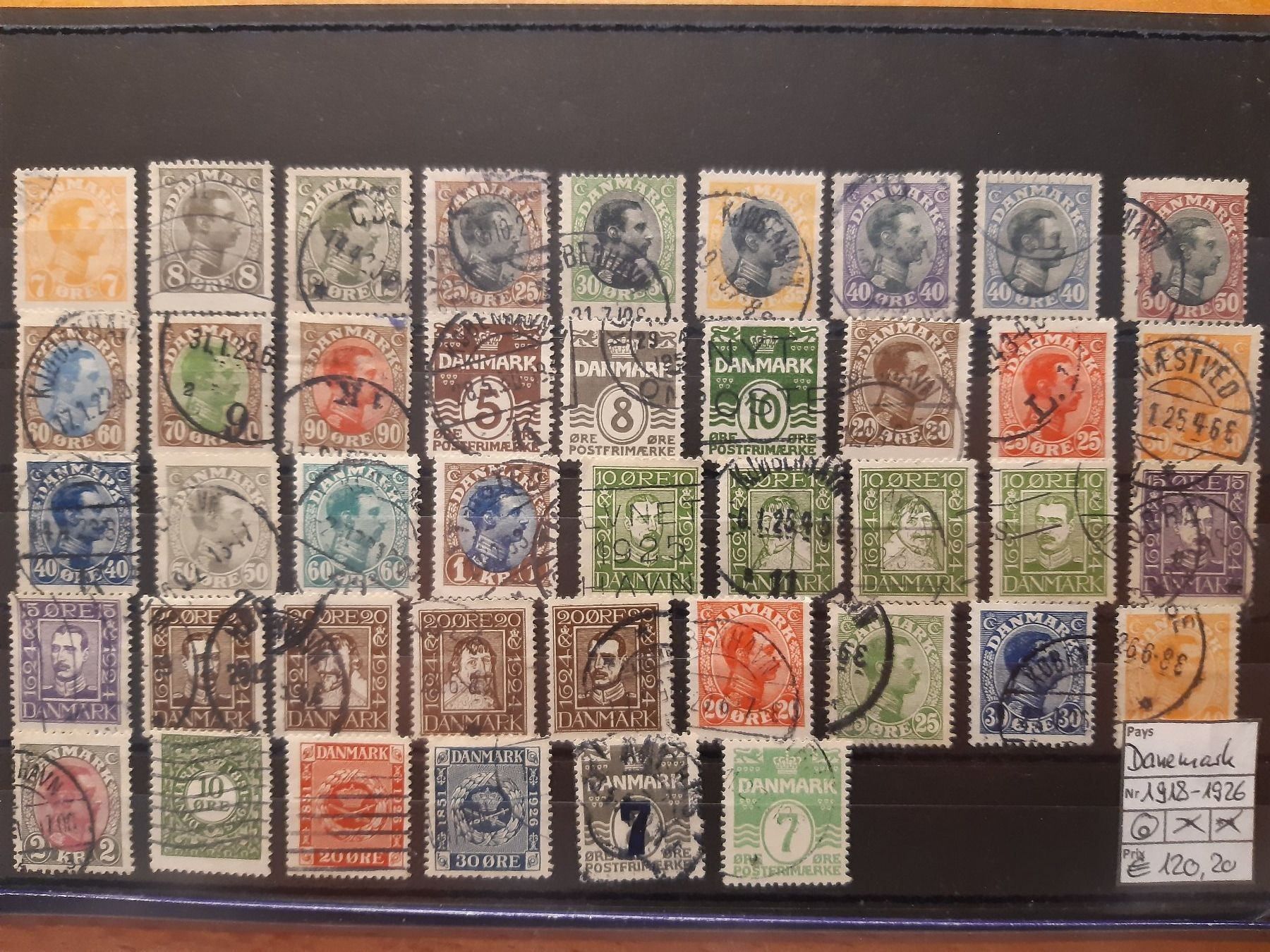 Tutti i francobolli: Dänemark / Danemark 1918 - 1926° – Usato da Confignon venduto da Alfda2000