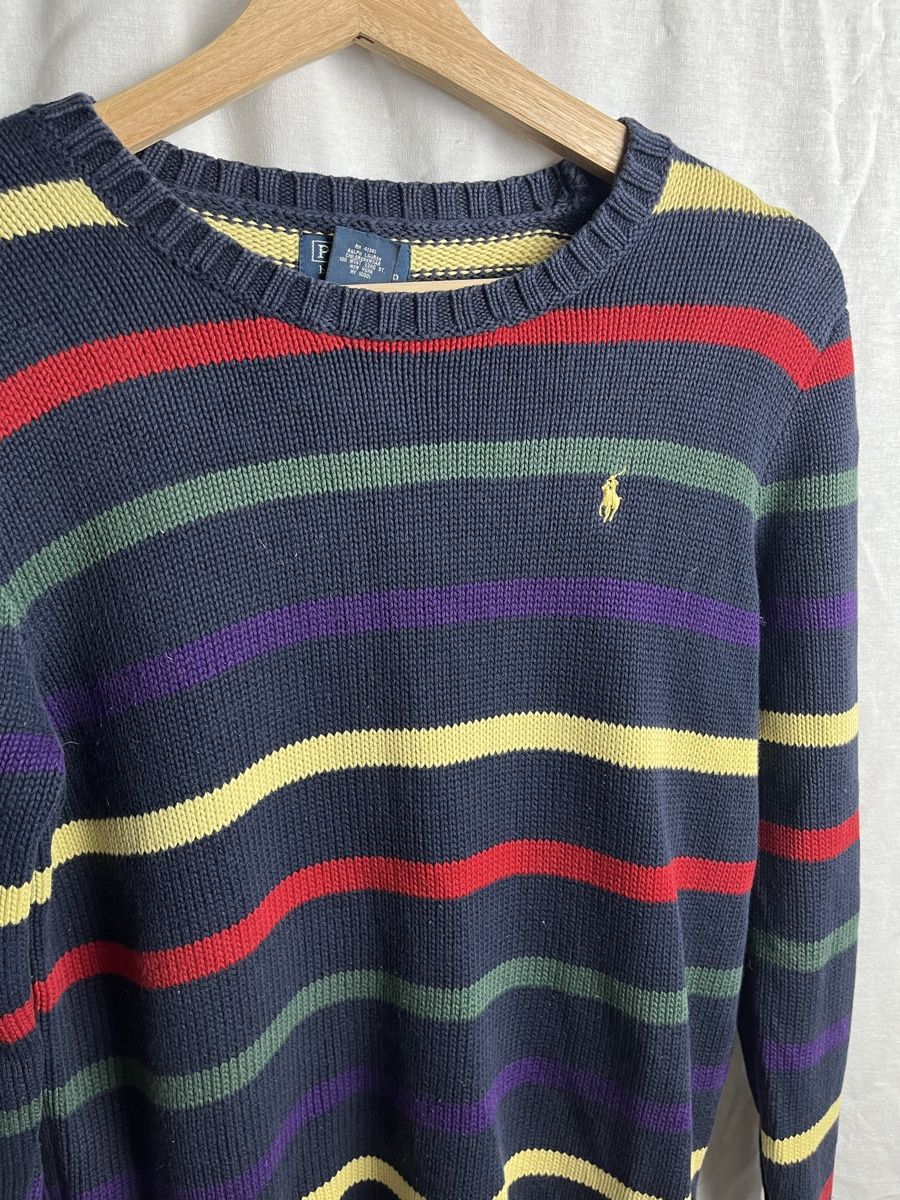 Ralph Lauren Pullover & Sweatshirts: Pull Ralph Lauren bleu à rayures vintage – Neu (gemäss Beschreibung) aus Les Avanchets von ldn.shop 1
