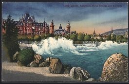 Zürich, Alpenquai, Rotes Schloss und To