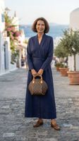 Robe bleu marine lin & coton