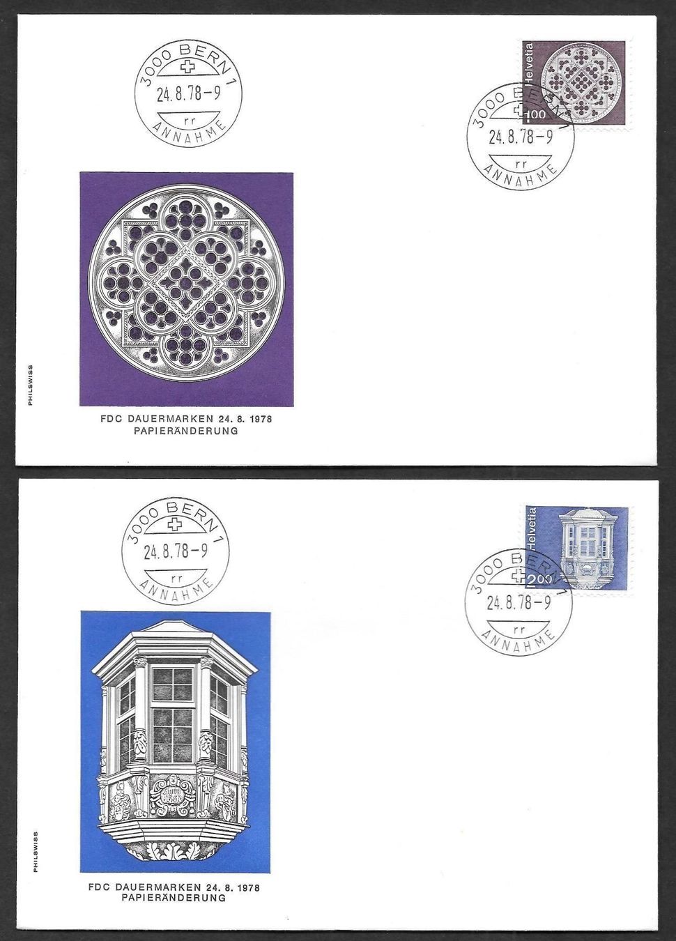 Tutti i francobolli: 2 FDC 610-611 Serie Einzelmarken ET Bern 24.8.1978 – Nuovo (secondo la descrizione) da Olten venduto da clotaldi