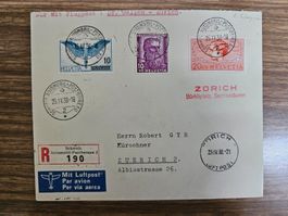 R-Flugbrief sehr schön nach Zürich gestempelt SS