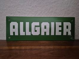 Emailschild Allgaier Traktor Schlepper Garage Emaille Schild