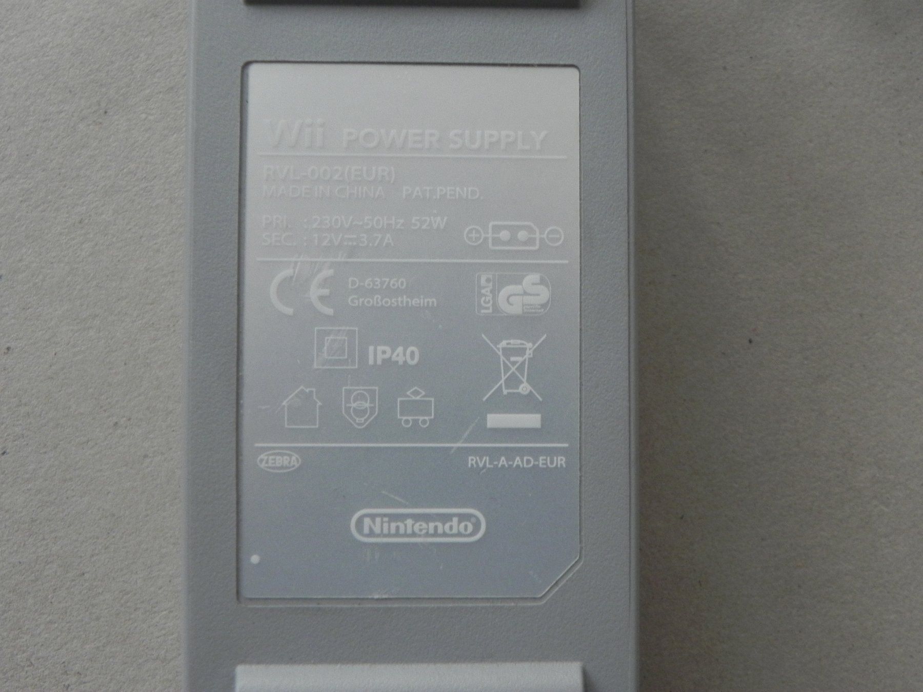 Console: Nintendo Wii Strom Adapter Netzteil Pal – Usato da Siebnen venduto da krimsie 2