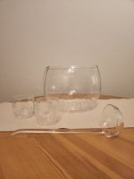 Bowle Set, Glas, Vintage, mit Kelle, Sommer Getränke Hit!
