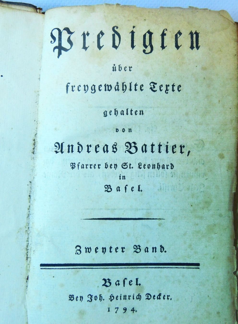 Livres: Antik Buch Andreas Battier 1794er – D'occasion à Emmenbrücke par Ulisse-22 3