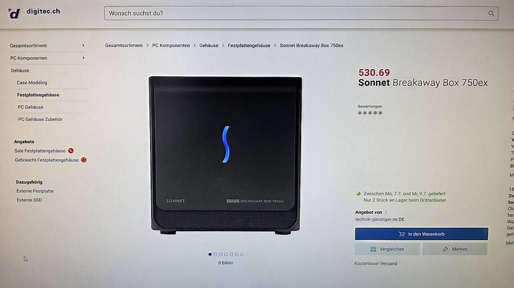Custodie: Sonnet Breakaway Box 750ex eGPU – Usato da Roggwil - BE venduto da Dario1001