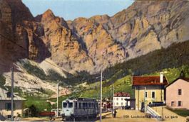 Leukerbad   VS  -   Leuk-Leukerbad-Bahn  (LLB)  am Bahnhof