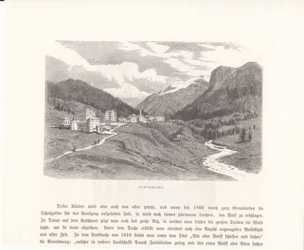 Incisioni: PONTRESINA, HOLZSTICH 1880 – Antico da Grüningen venduto da Kartensammler 1