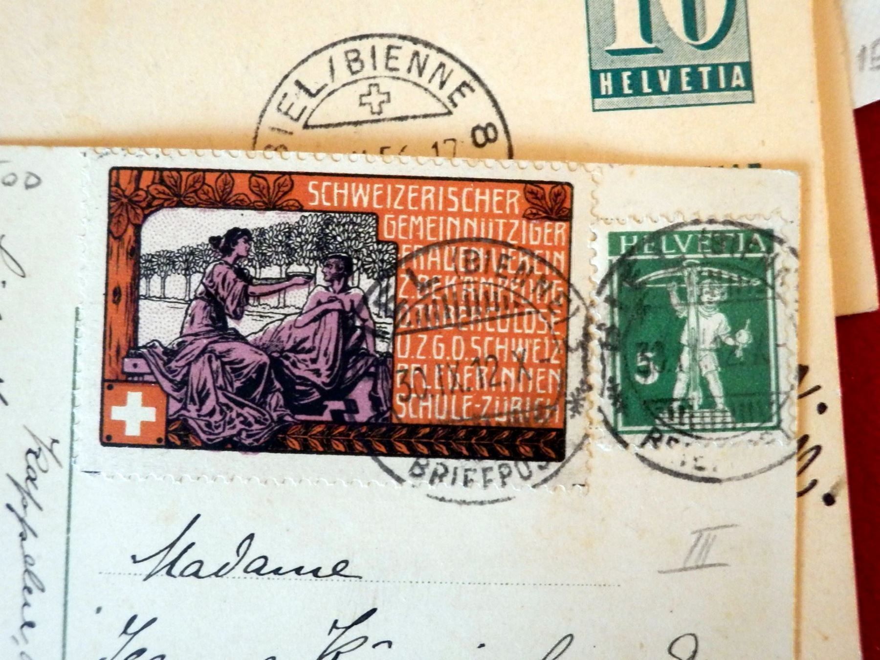 Alle Briefmarken: Lot mit 7 Bedarfsbriefen und Karten – Gebraucht aus Ueberstorf von dinbau 9