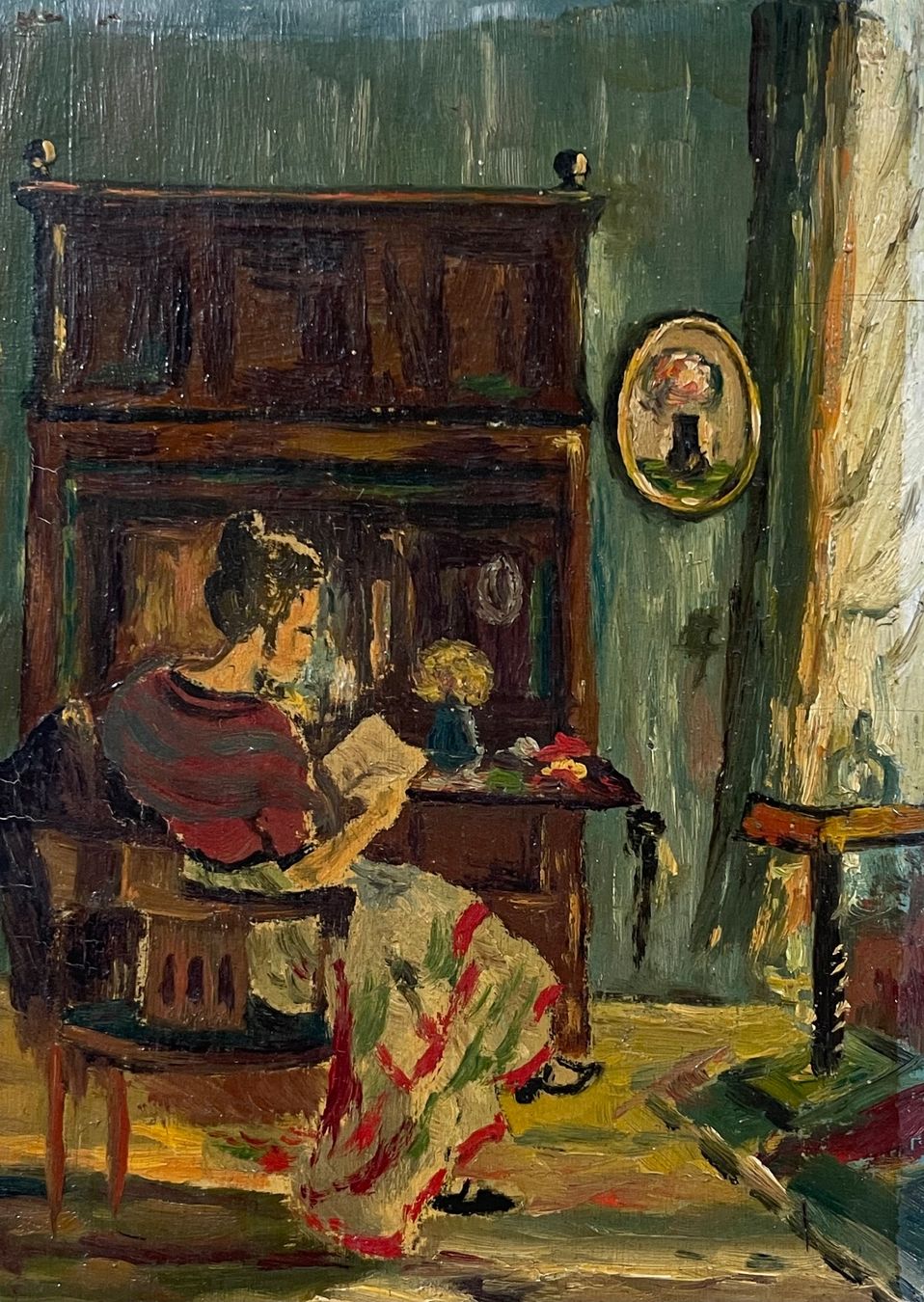 Gemälde: Buch lesende Dame Interessantes Gemälde – Gebraucht aus Root von  2