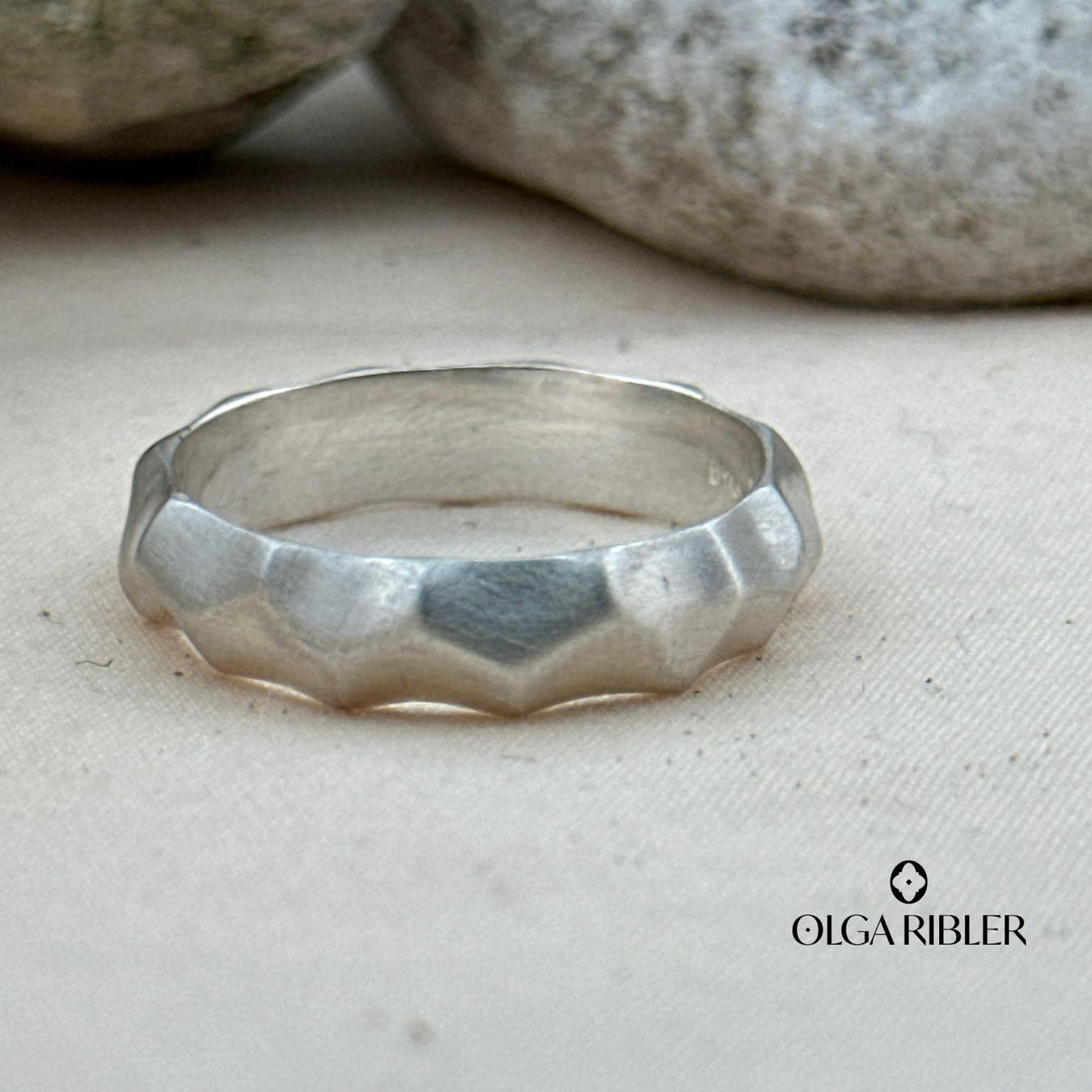 Olga Ribler Bagues: Silber Ring 925 matt  Grösse 59 – Neuf (Voir description) à Luzern par Schmuckoutlet 4