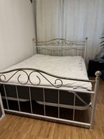 romantisches Metallbett, weiss/gold 160x200