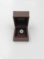 BUCHERER SMARAGD DIAMANT RING IN 750 WEISSGOLD