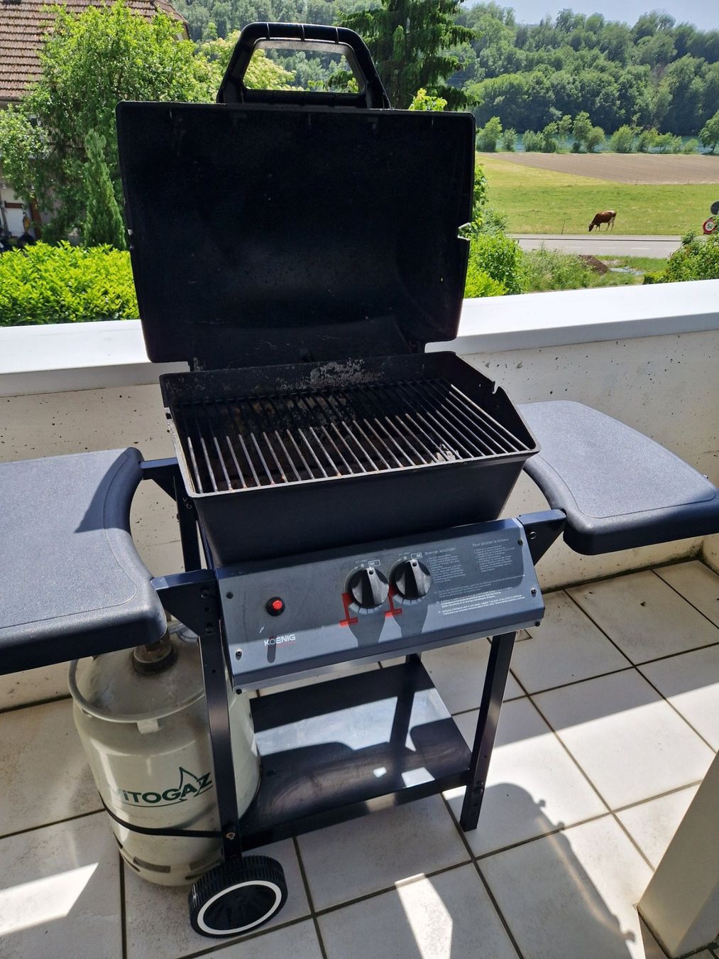 König Griglie: KOENIG Gasgrill Compact Pro 08152 mit Abdeckhaube – Usato da Walliswil b. Niederbipp venduto da Napier01 1