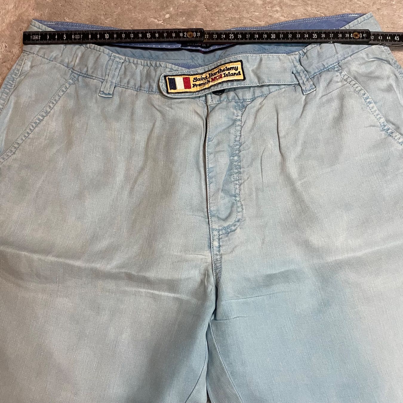 MC2 Saint Barth Pantaloni: MC2 Saint Barth Leinen Shorts Hellblau Gr. 52 Luxus – Usato da Bubikon venduto da SwissSecondLife 3