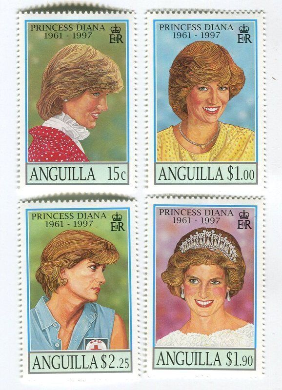 Tutti i francobolli: Briefmarken "Lady Diana". Anguilla. – Nuovo e nell'imballaggio originale da Basel venduto da Butsch5