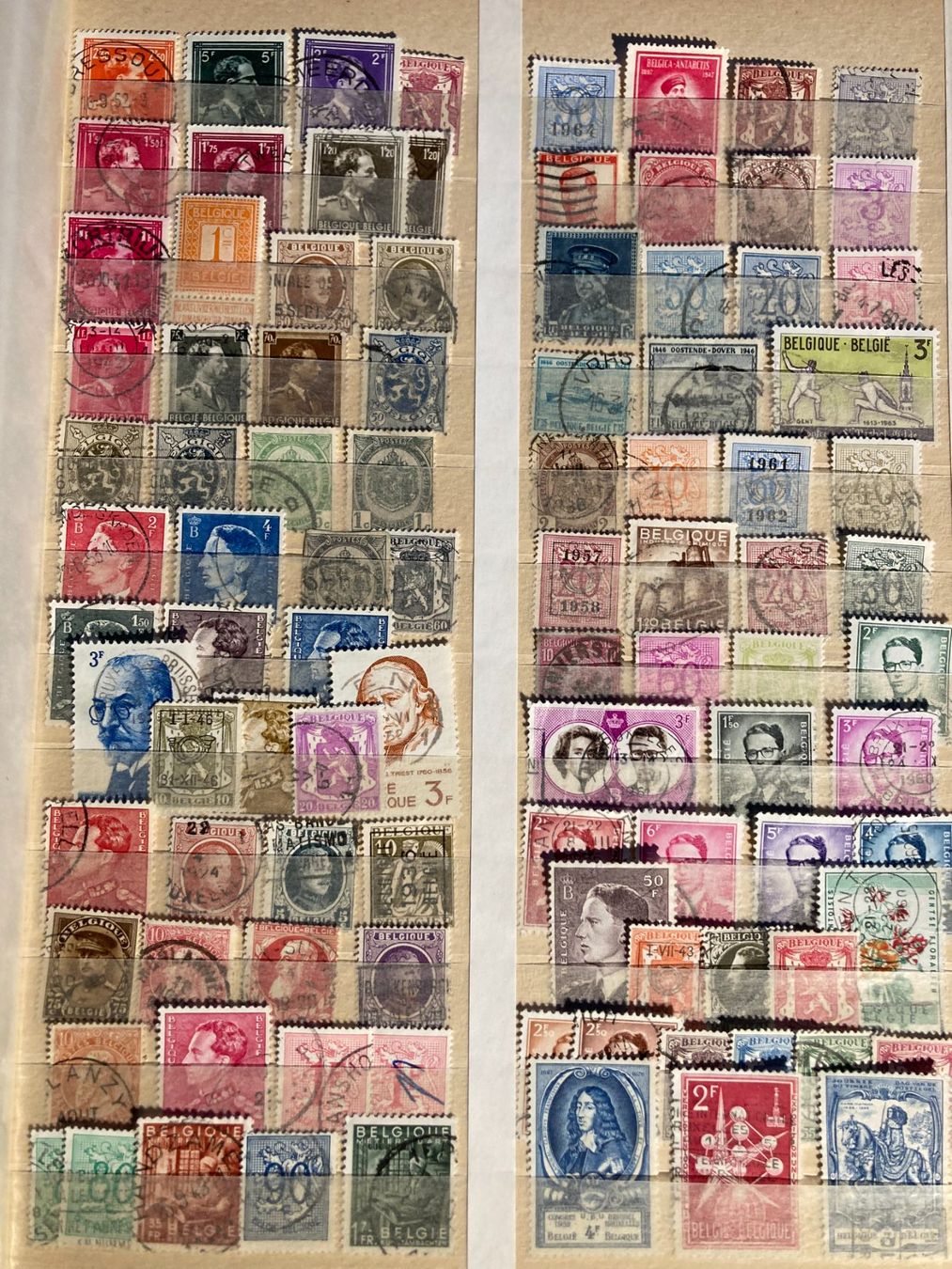 Tutti i francobolli: Belgien eine Seite gestempelte Briefmarken eher ältere – Usato da Liestal venduto da schnueps