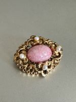 Vintage Brosche mit Rosa Stein