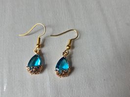 Ohrringe Modeschmuck Perlen Style Blau NEU