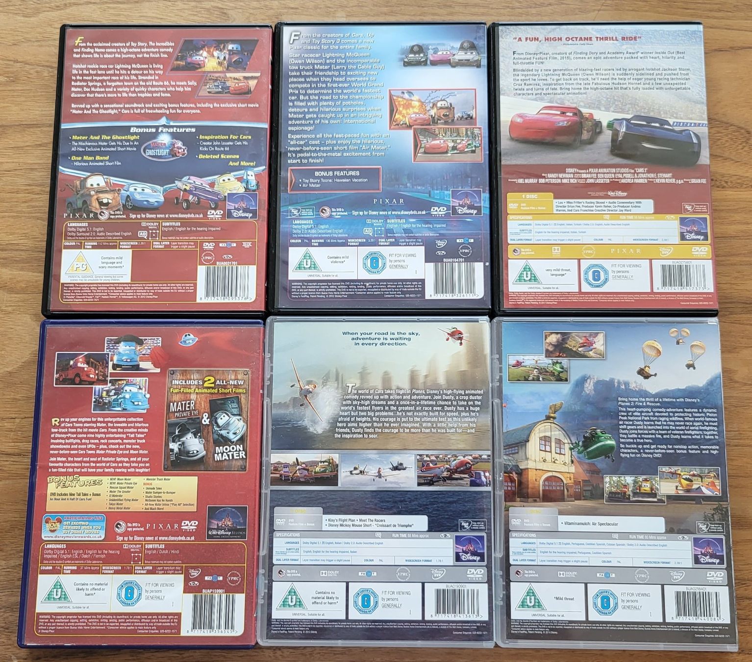 Alle DVDs: 6 DVD Disney Pixar Cars & Planes – Gebraucht aus Roggwil BE von  1