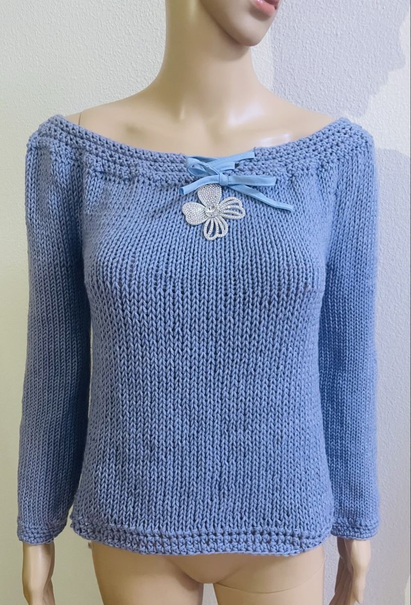 Pulls & Sweat-shirts: Damen Strickpullover hellblau Grösse M Neu – Neuf avec emballage d'origine à Au ZH par Jaggy4 1