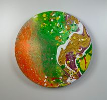 Acryl-Flüssigmalerei, kreisförmig