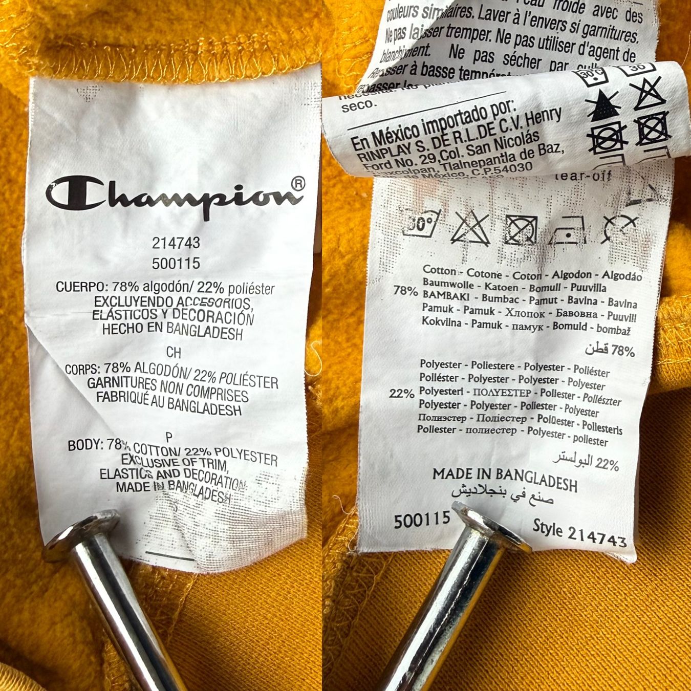 Champion Maglioni & Felpe: Sweat à Capuche Champion Jaune Moutarde – Usato da Thônex venduto da Suisse.Shopping 9