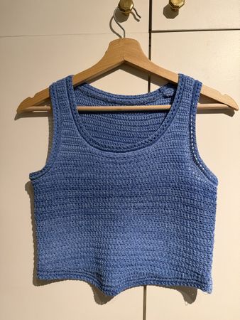 Top court bleu dégradé knit - S